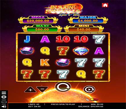 Blazin' Fireballs Spin 'N' Win (Crucible) Game 435x375