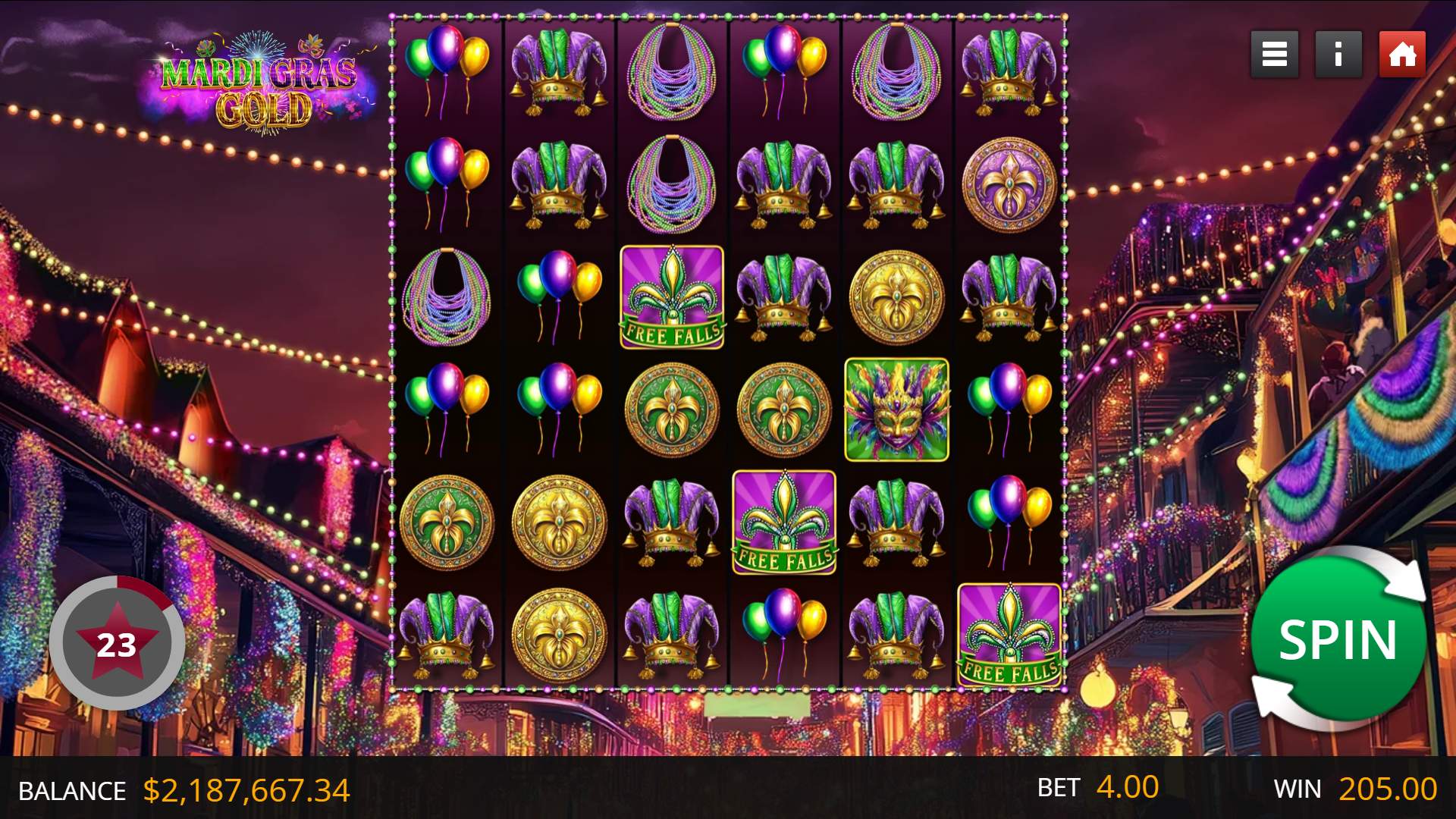 Mardi Gras Gold game