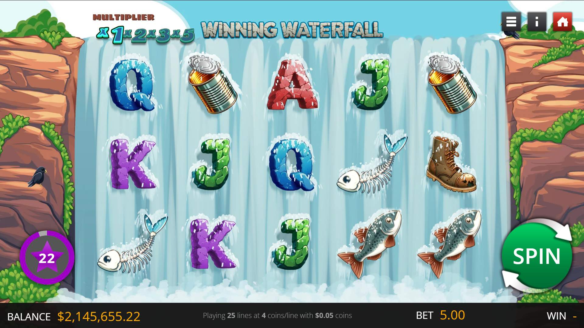 Winning Waterfall game