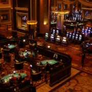 Las Vegas Strip gaming revenue editorial illustration