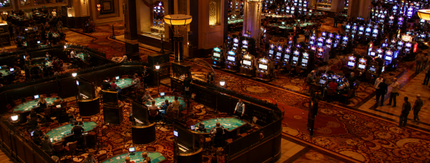 Las Vegas Strip gaming revenue editorial illustration
