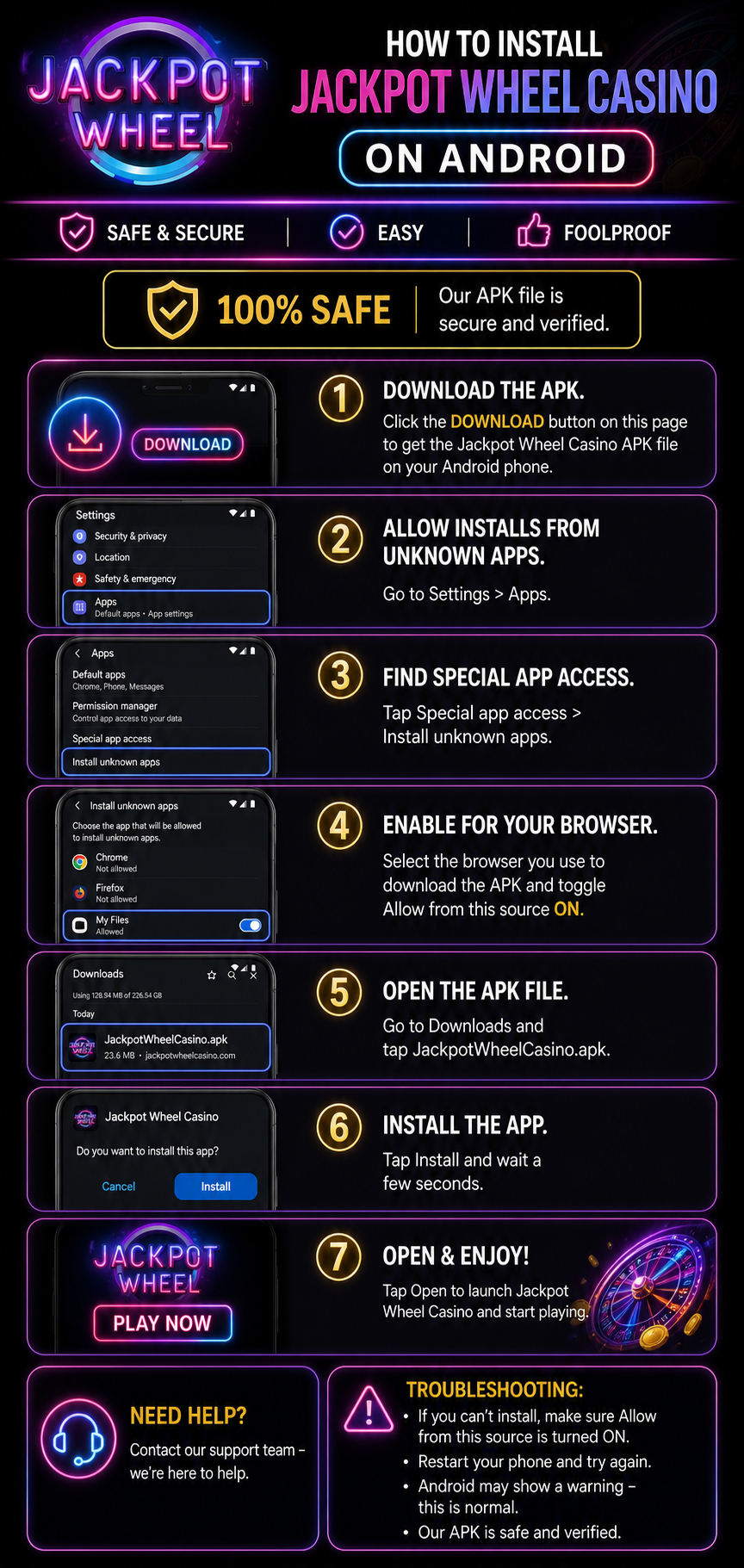 How to install the Jackpot Wheel Casino Android app