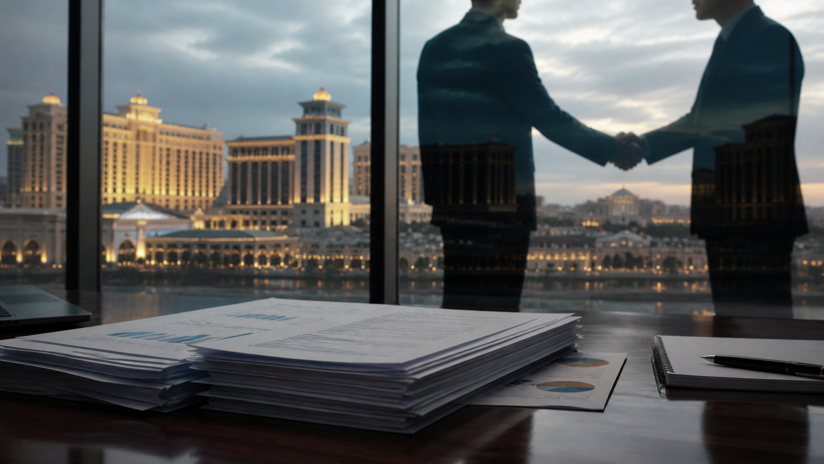 Unbranded casino company acquisition documents and financial market scene