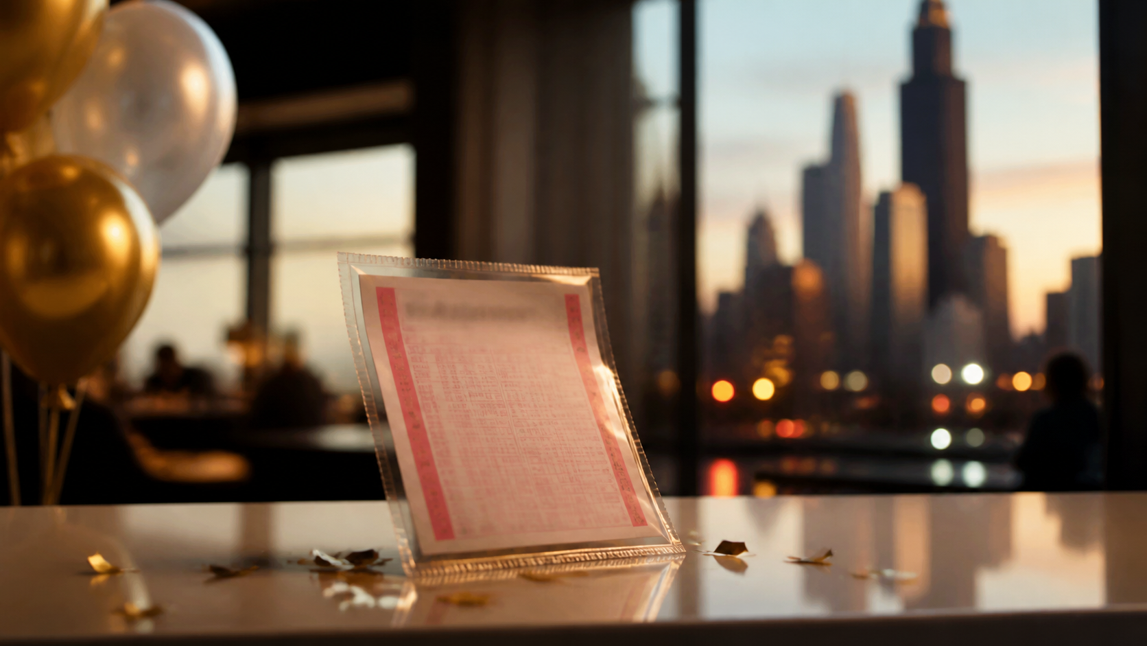 Unbranded Illinois lottery jackpot editorial scene