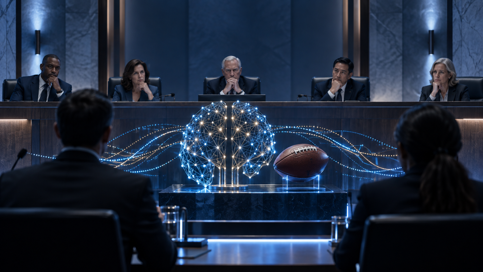 Editorial illustration about AI sports betting regulation, United States casino and gambling news, and source documents