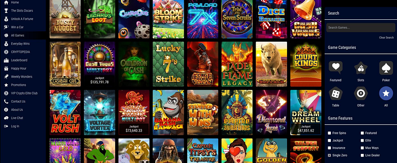 Jackpot Wheel’s desktop game lobby from Chipy’s review gallery.